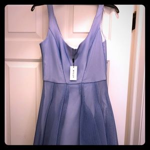 Milly Organza Mesh Bias Tucked Dress